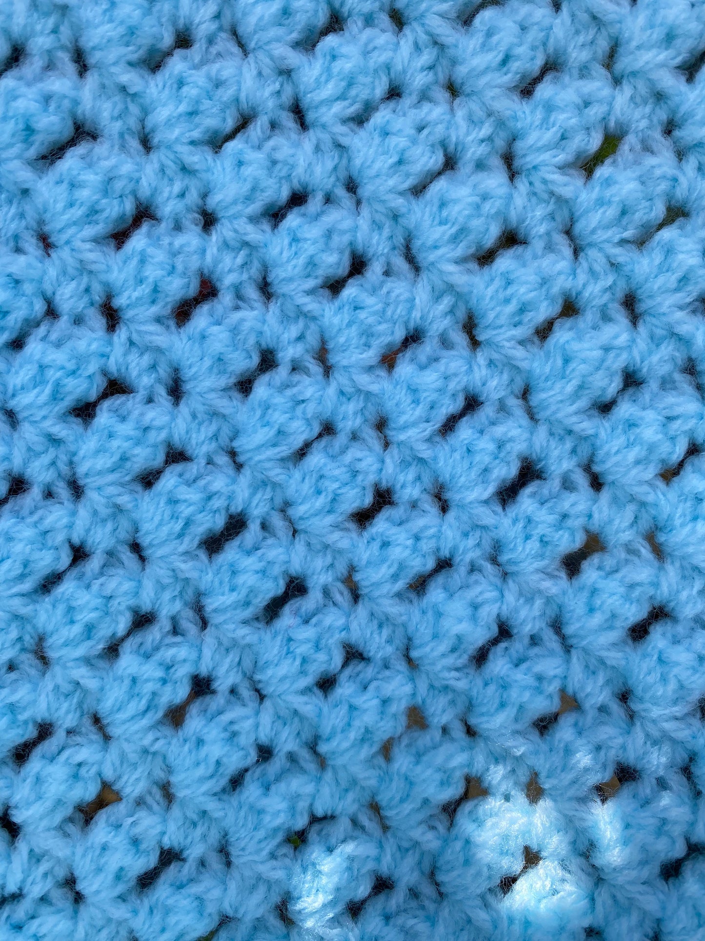 Crochet Turquoise/Blue Daisy Motif Baby Blanket