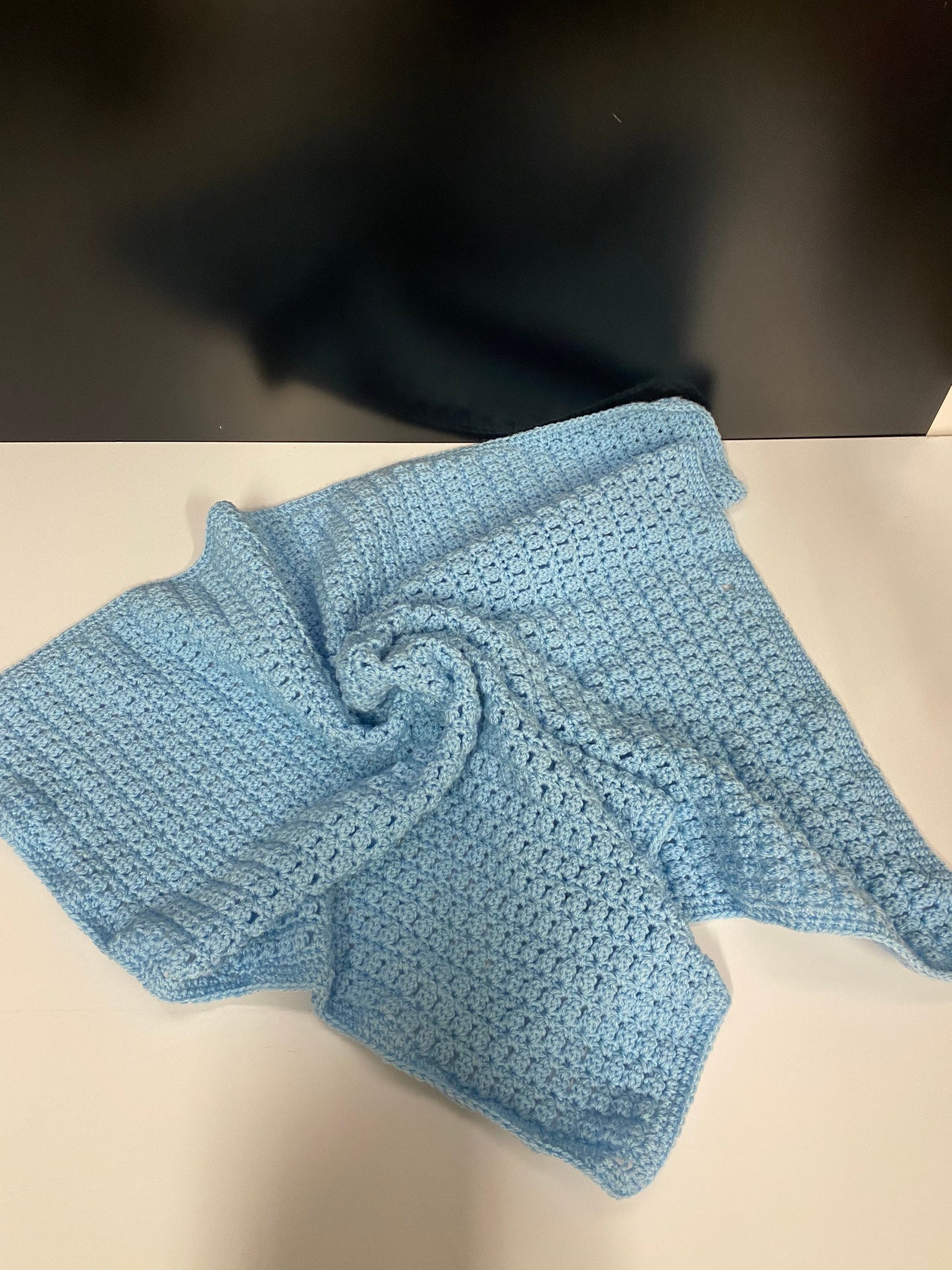 Crochet Baby Blanket - Baby Blue