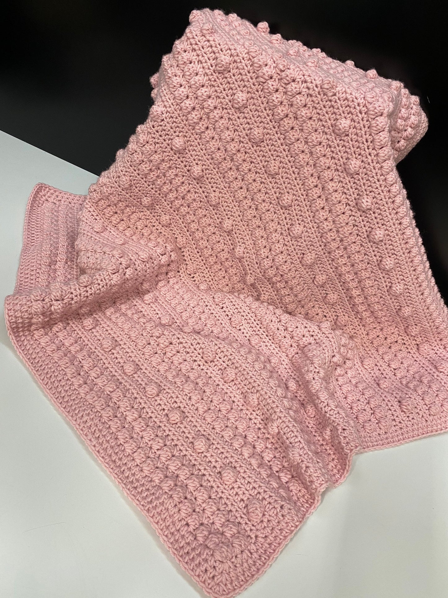 Soft Crochet Baby Blanket - Clusters and Bobbles