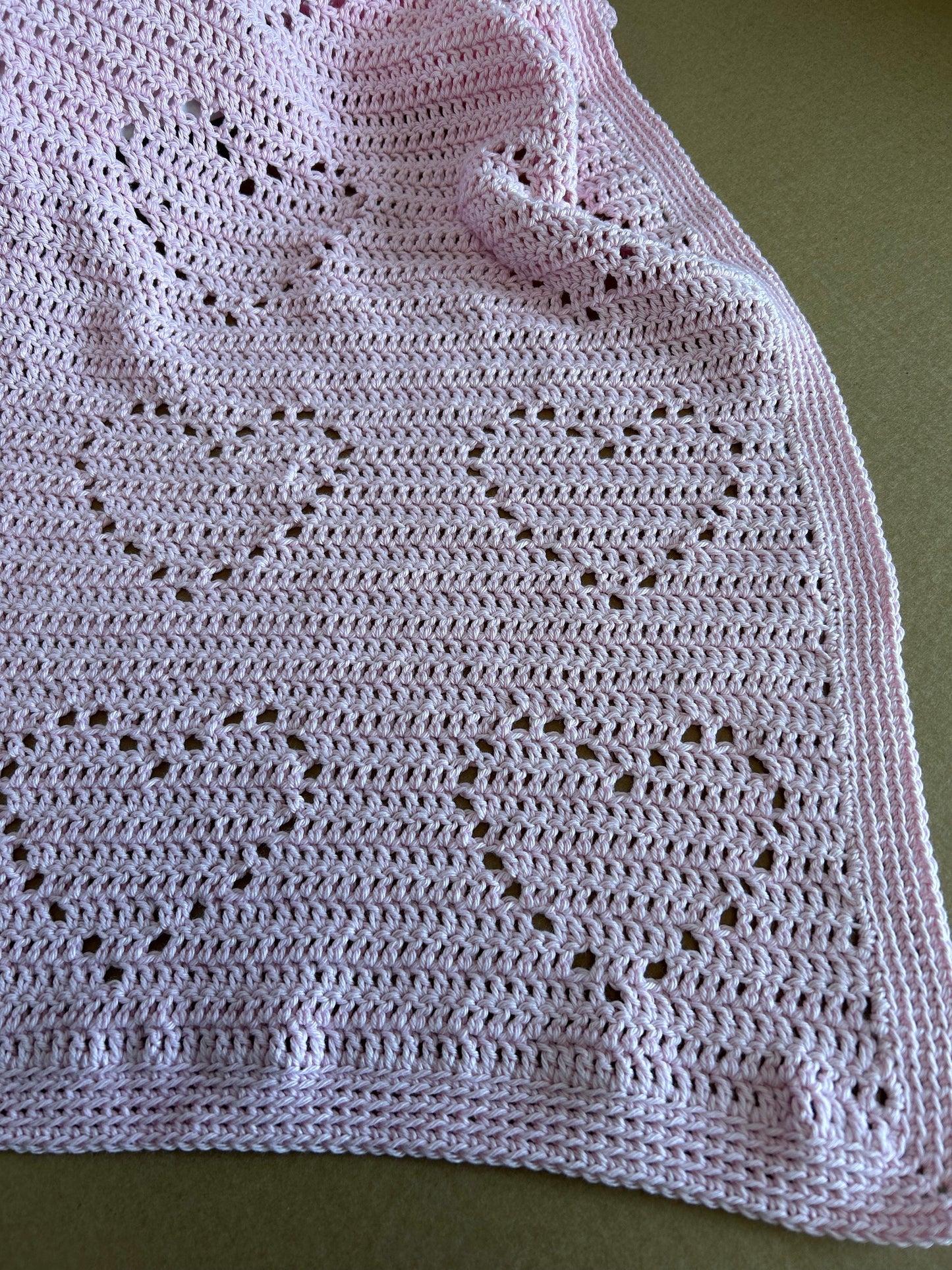 Soft Cotton Hearts Baby Blanket
