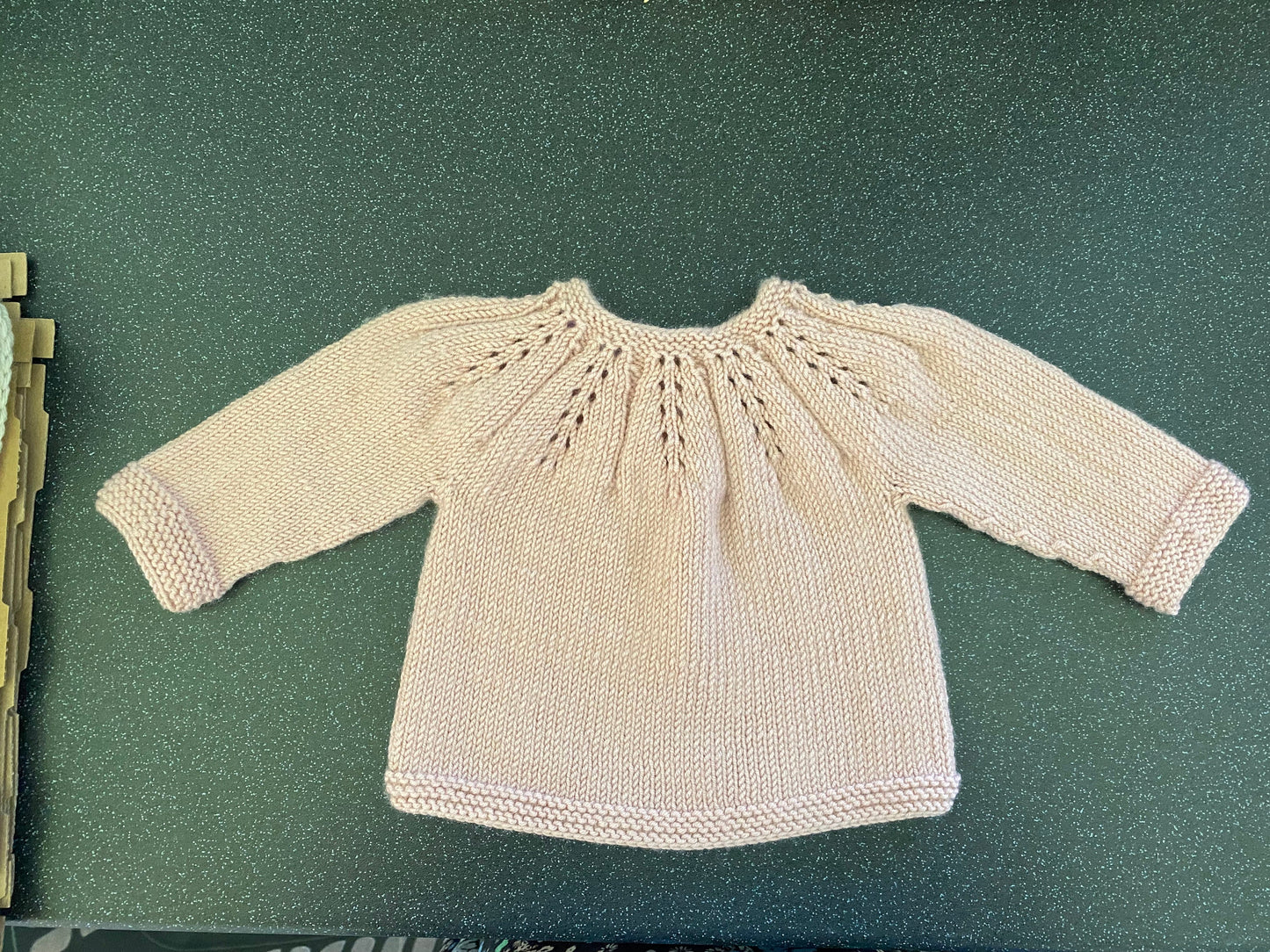 Baby Girls Knitted Cardigan 100% wool - Size 0-3 months