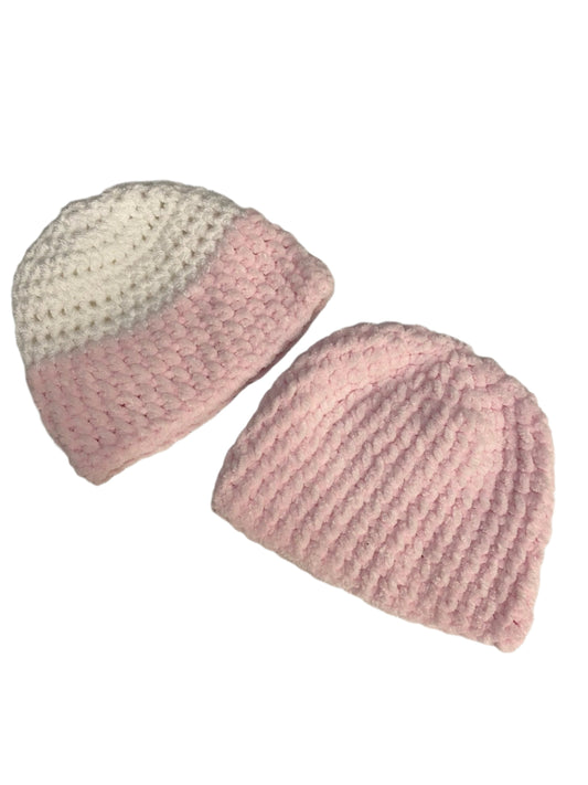 Handmade Baby Beanie Hats - 2 Pack